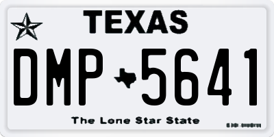 TX license plate DMP5641
