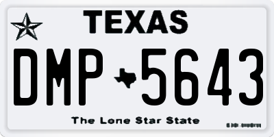 TX license plate DMP5643