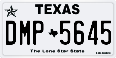 TX license plate DMP5645