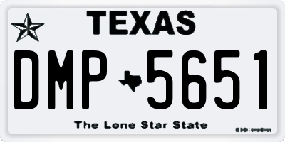 TX license plate DMP5651