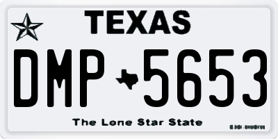 TX license plate DMP5653