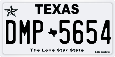 TX license plate DMP5654