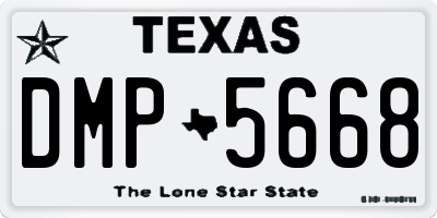 TX license plate DMP5668