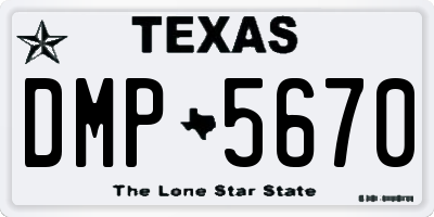 TX license plate DMP5670