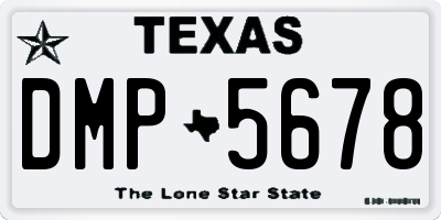 TX license plate DMP5678