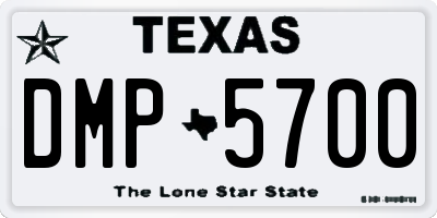 TX license plate DMP5700