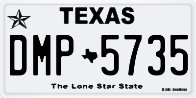 TX license plate DMP5735