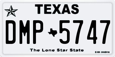 TX license plate DMP5747