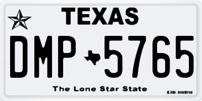 TX license plate DMP5765