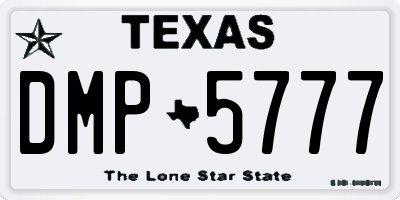 TX license plate DMP5777