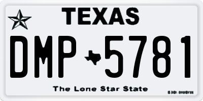 TX license plate DMP5781