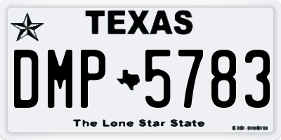 TX license plate DMP5783