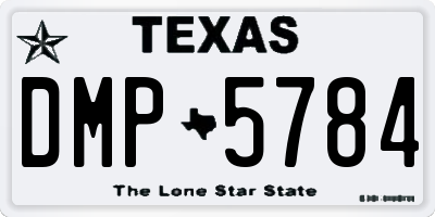 TX license plate DMP5784