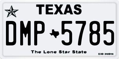 TX license plate DMP5785
