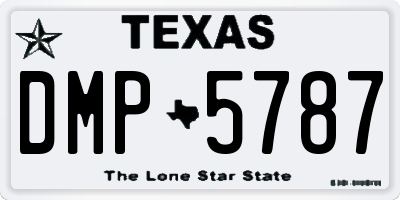 TX license plate DMP5787