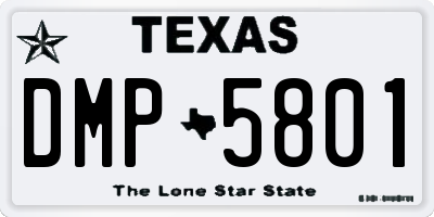 TX license plate DMP5801