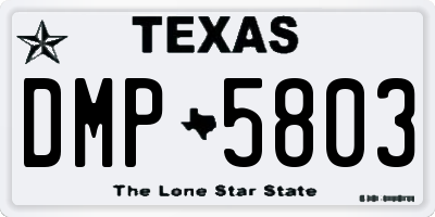 TX license plate DMP5803