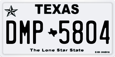 TX license plate DMP5804