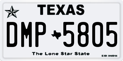 TX license plate DMP5805