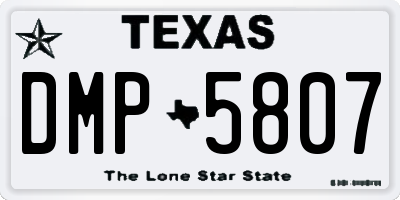 TX license plate DMP5807