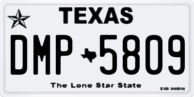 TX license plate DMP5809