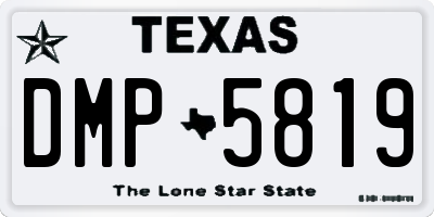 TX license plate DMP5819