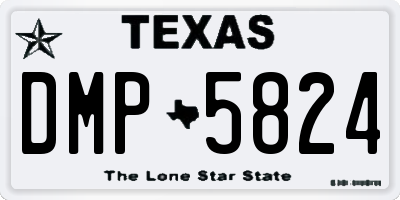 TX license plate DMP5824