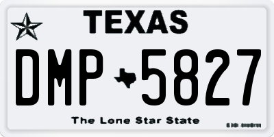 TX license plate DMP5827