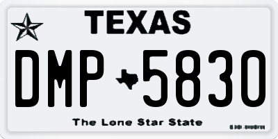 TX license plate DMP5830