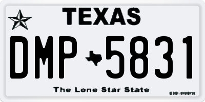 TX license plate DMP5831