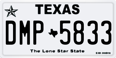 TX license plate DMP5833