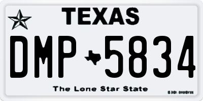 TX license plate DMP5834