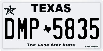 TX license plate DMP5835