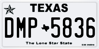 TX license plate DMP5836