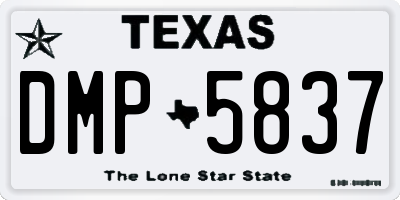 TX license plate DMP5837