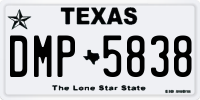 TX license plate DMP5838