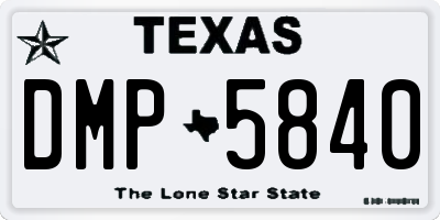 TX license plate DMP5840