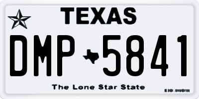 TX license plate DMP5841