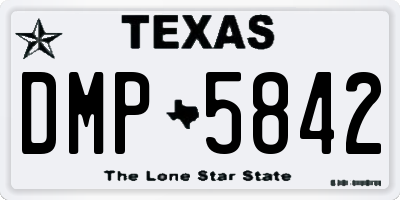 TX license plate DMP5842