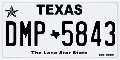 TX license plate DMP5843