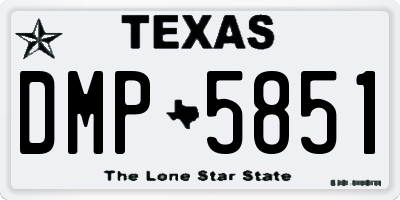 TX license plate DMP5851