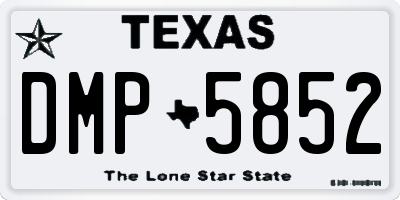 TX license plate DMP5852