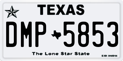 TX license plate DMP5853