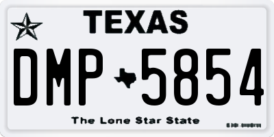 TX license plate DMP5854