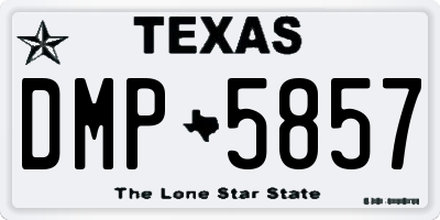 TX license plate DMP5857