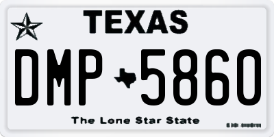 TX license plate DMP5860