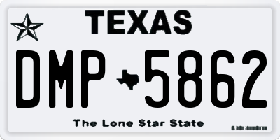 TX license plate DMP5862
