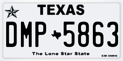 TX license plate DMP5863
