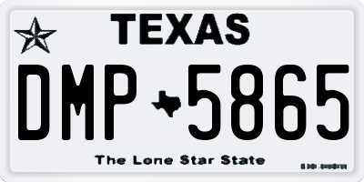 TX license plate DMP5865