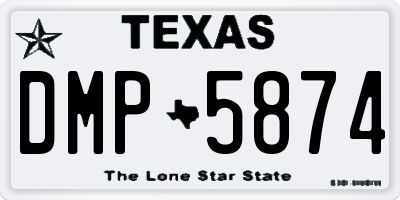 TX license plate DMP5874